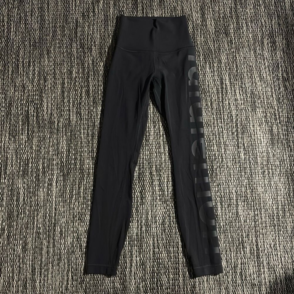Lululemon Align Legging High-Rise Pant 25" Graphic Limited Edition Spellout Sz 0